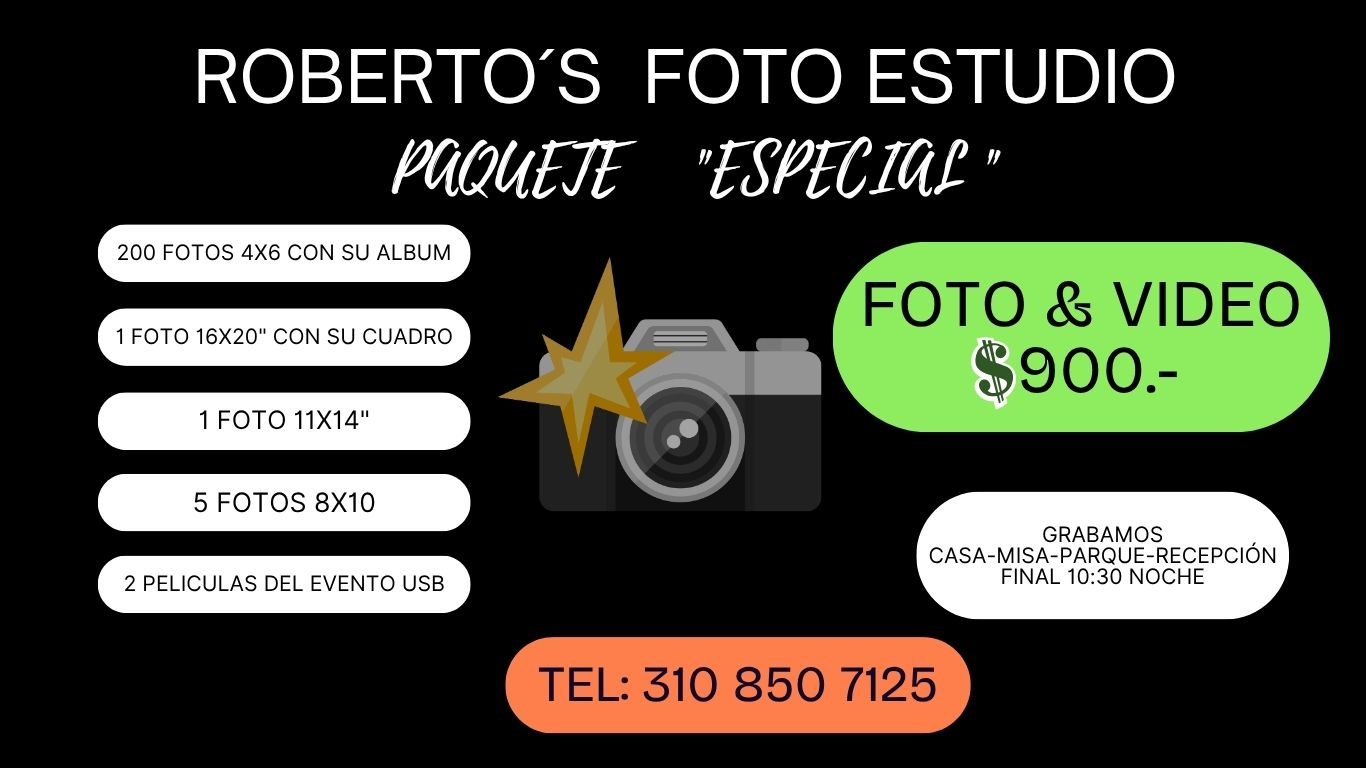 Paquete especial de Roberto's Foto Estudio